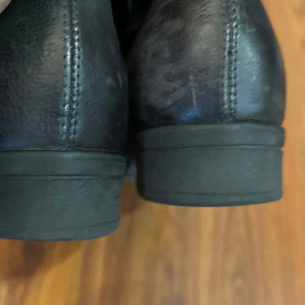 Miz Mooz Shane black boots size 40 (9.5) booties Chunky heel boots Moto boots bi - Picture 5 of 6